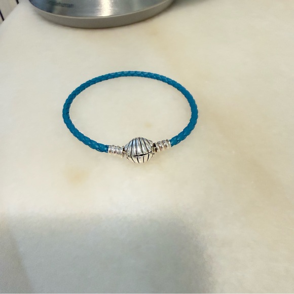 Pandora Turquoise Braided Bracelet with Silver Charm - Picture 3 of 4